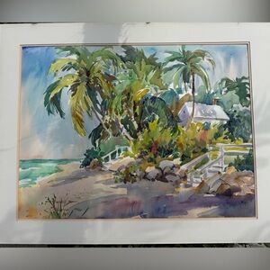 Peter Spataro Original Watercolor Coastal Cottage — 30x23